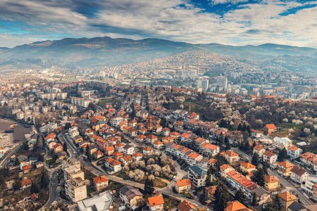 Sarajevo's breathtaking aerial panorama reveals the stunning beauty of Bosnia and Herzegovina's mountainous landscape, making it a must-visit destination for travelers.