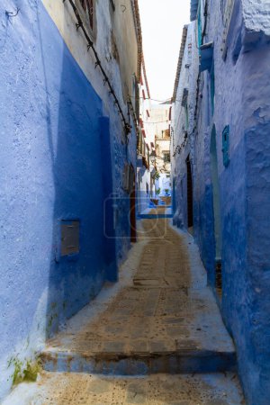 Téléchargez les photos : La ville bleue. Rues et ruelles pittoresques et étroites de la Médina. Chefchaouen, (Chaouen) Maroc, Afrique - en image libre de droit
