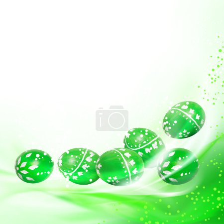 Photo for Easter green background with green eggs - Royalty Free Image