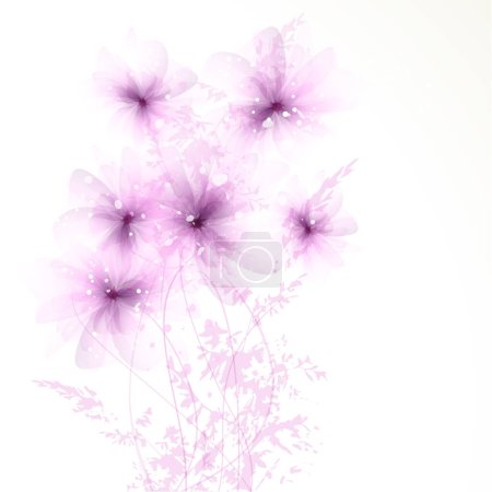 Photo for EPS 10. Contains transparent objects. Vector background with pastel flowers. - Royalty Free Image