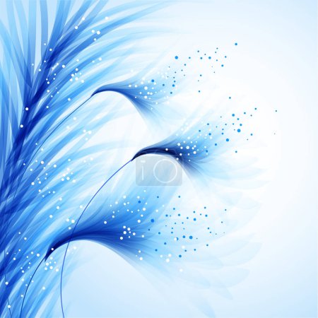 Photo for Delicate blue background with flowers. Contains transparent objects. - Royalty Free Image
