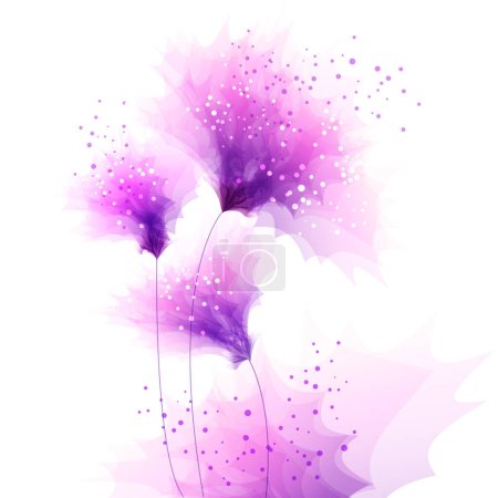 Photo for Delikate pink and purple flowers on white - Royalty Free Image