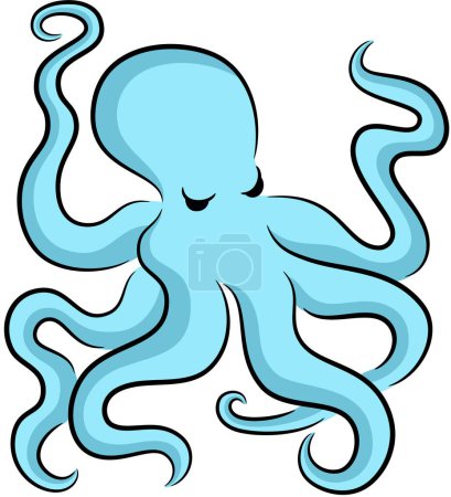 Illustration for Cartoon illustration of octopus, isolated - Royalty Free Image