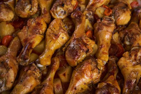 Photo for Thai grilled spiced chicken drumsticks on a tray - Royalty Free Image