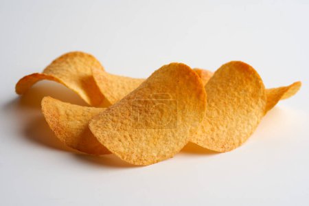 Photo for Spicy potato chips isolated on white background - Royalty Free Image