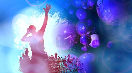 Photo for Dancing people, nightlife and music festival concept - Royalty Free Image
