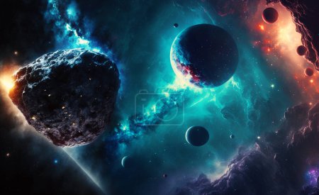 Photo for Space exploration. Planet, stars and galaxies in outer space - Royalty Free Image