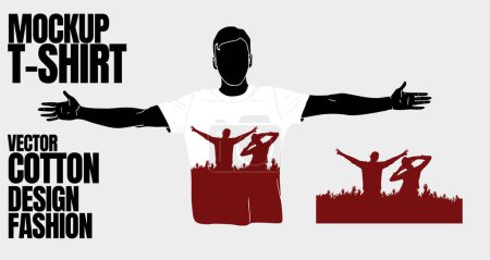 Téléchargez les illustrations : Modèle de T-shirt avec danseurs, vecteur - en licence libre de droit