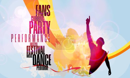 Illustration for Dancing people, nightlife and music festival concept - Royalty Free Image