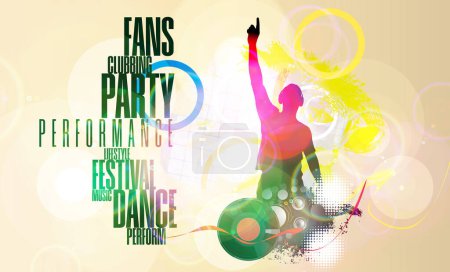 Illustration for Dancing people, nightlife and music festival concept - Royalty Free Image
