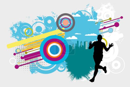 Photo for Running marathon, people run, sport background ready for poster or banner vector illustration - Royalty Free Image
