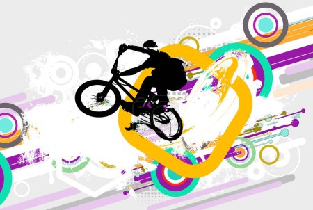 Photo for BMX rider, active young person doing tricks on a bicycle - Royalty Free Image