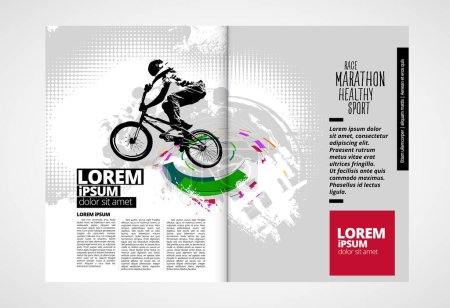 Illustration for Printing magazine or e-book with sport subject in background, easy to editable vector - Royalty Free Image