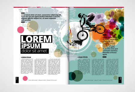 Illustration for Printing magazine or e-book with sport subject in background, easy to editable vector - Royalty Free Image