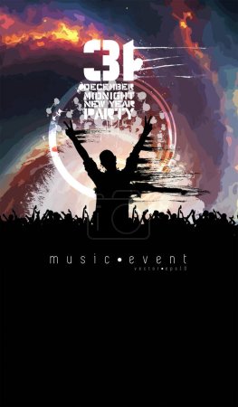 Illustration for Music event concept for internet banners, social media banners, headers of websites, vector illustration - Royalty Free Image