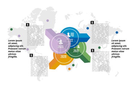 Ilustración de Presentation business infographic template with options years, vector illustration - Imagen libre de derechos