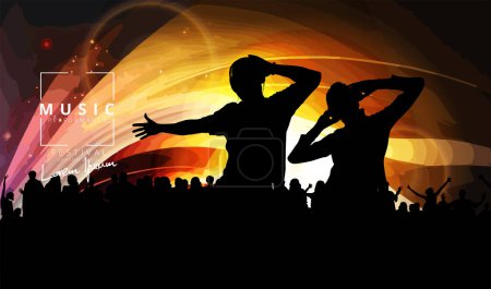 Illustration for Silhouette of a party crowd - vector illustration - Royalty Free Image