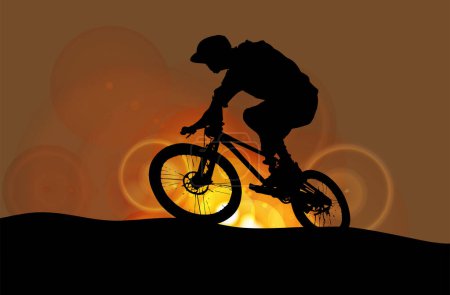 Illustration for BMX rider on the abstract background, sport vector - Royalty Free Image