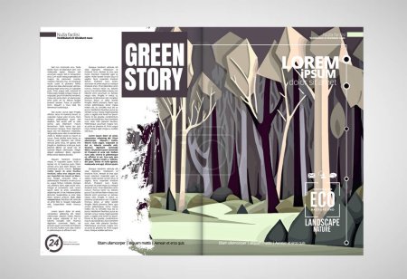 Illustration for Vector brochure flyer design layout template, use for printing or e-book. Green energy and eco concept. - Royalty Free Image
