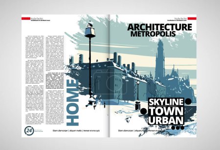 Ilustración de Printing travel magazine, brochure layout easy to editable, vector illustration - Imagen libre de derechos