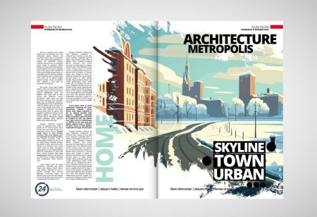 Illustration for Printing travel magazine, brochure layout easy to editable, vector illustration - Royalty Free Image