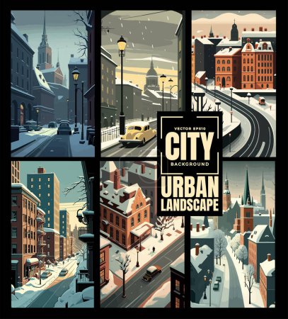 Ilustración de Ilustración vectorial con paisaje urbano - Imagen libre de derechos