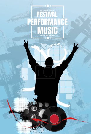 Illustration for Nightlife and music festival concept. Illustration ready for banner or poster - Royalty Free Image