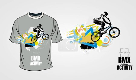 Ilustración de Diseño de una camiseta de ciclismo con una plantilla deportiva gráfica - Imagen libre de derechos