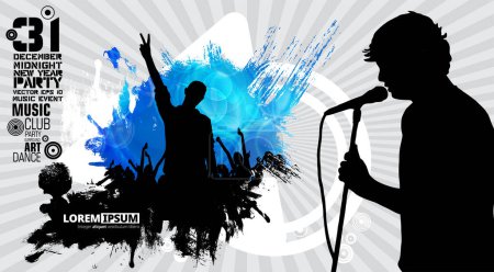 Illustration for Silhouettes of dancing people in a club. Background ready for poster or banner - Royalty Free Image