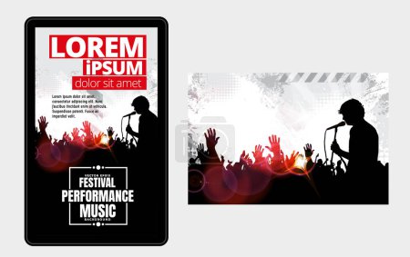 Illustration for Music event concept for internet banners, social media banners, headers of websites, vector illustration - Royalty Free Image