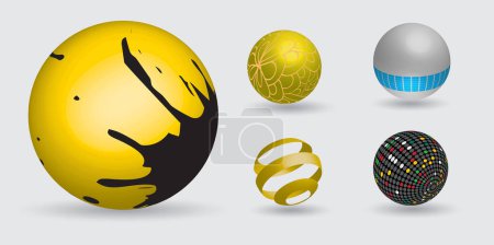 Illustration for Abstract background with 3d marbled spheres - Royalty Free Image