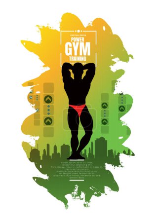 Illustration for Illustration of active young body builder muscle people, vector illustration - Royalty Free Image