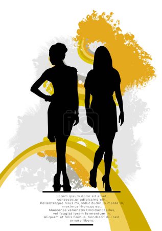 Illustration for Fashion look. Young woman dressed in stylish trendy clothing. Vector illustration - Royalty Free Image