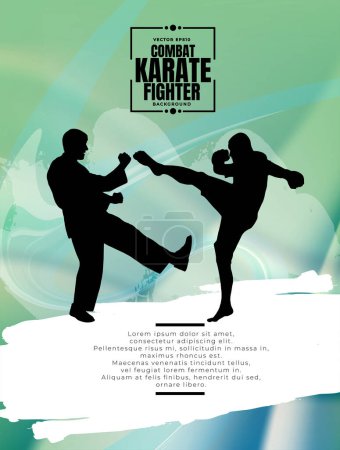Ilustración de Joven guerrero de karate masculino. Estilo de vida saludable. Artes marciales. Vector - Imagen libre de derechos