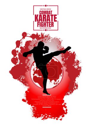 Illustration for Young male karate warrior. Healthy lifestyle. Martial arts. Vector - Royalty Free Image