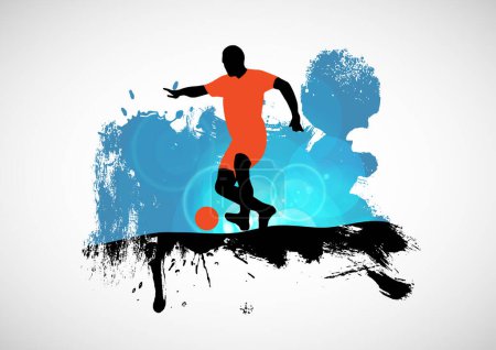 Illustration for Football soccer player man in action. Vector illustration - Royalty Free Image
