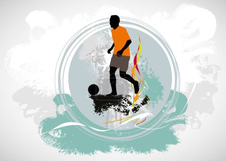 Illustration for Football soccer player man in action. Vector illustration - Royalty Free Image