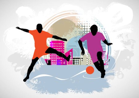 Téléchargez les illustrations : Football footballeur en action. Illustration vectorielle - en licence libre de droit