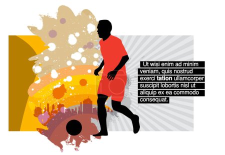 Ilustración de Fútbol jugador hombre en acción. Ilustración vectorial - Imagen libre de derechos