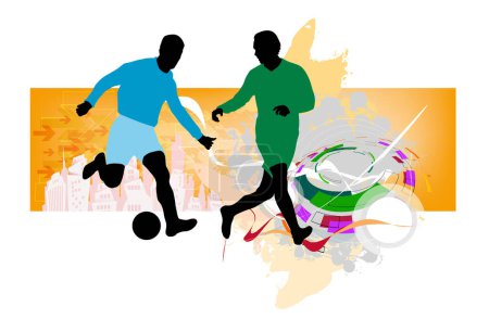 Ilustración de Fútbol jugador hombre en acción. Ilustración vectorial - Imagen libre de derechos