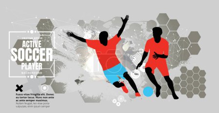 Téléchargez les illustrations : Football footballeur en action. Illustration vectorielle - en licence libre de droit
