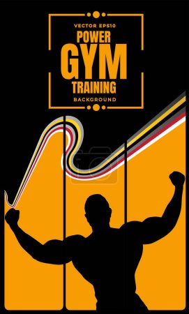 Illustration for Active young strong muscular man, vector illustration - Royalty Free Image