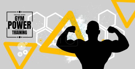 Illustration for Active young strong muscular man, vector illustration - Royalty Free Image