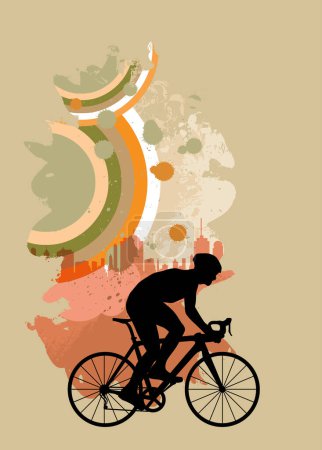 Illustration for Silhouette of a bicycle rider. - Royalty Free Image