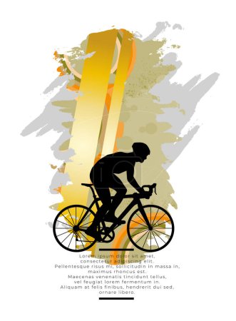 Téléchargez les illustrations : Silhouette d'un cycliste. - en licence libre de droit