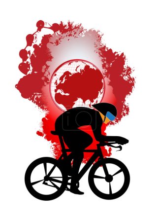 Illustration for Silhouette of a bicycle rider. - Royalty Free Image