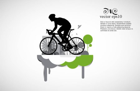 Ilustración de Joven activo en bicicleta - Imagen libre de derechos