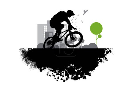 Illustration for Sport background with active young person. Vector illustration - Royalty Free Image