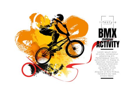Illustration for Sport background with active young person. Vector illustration - Royalty Free Image