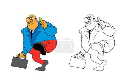 Foto de Páginas para colorear para niños con gente de negocios, estilo de dibujos animados - Imagen libre de derechos